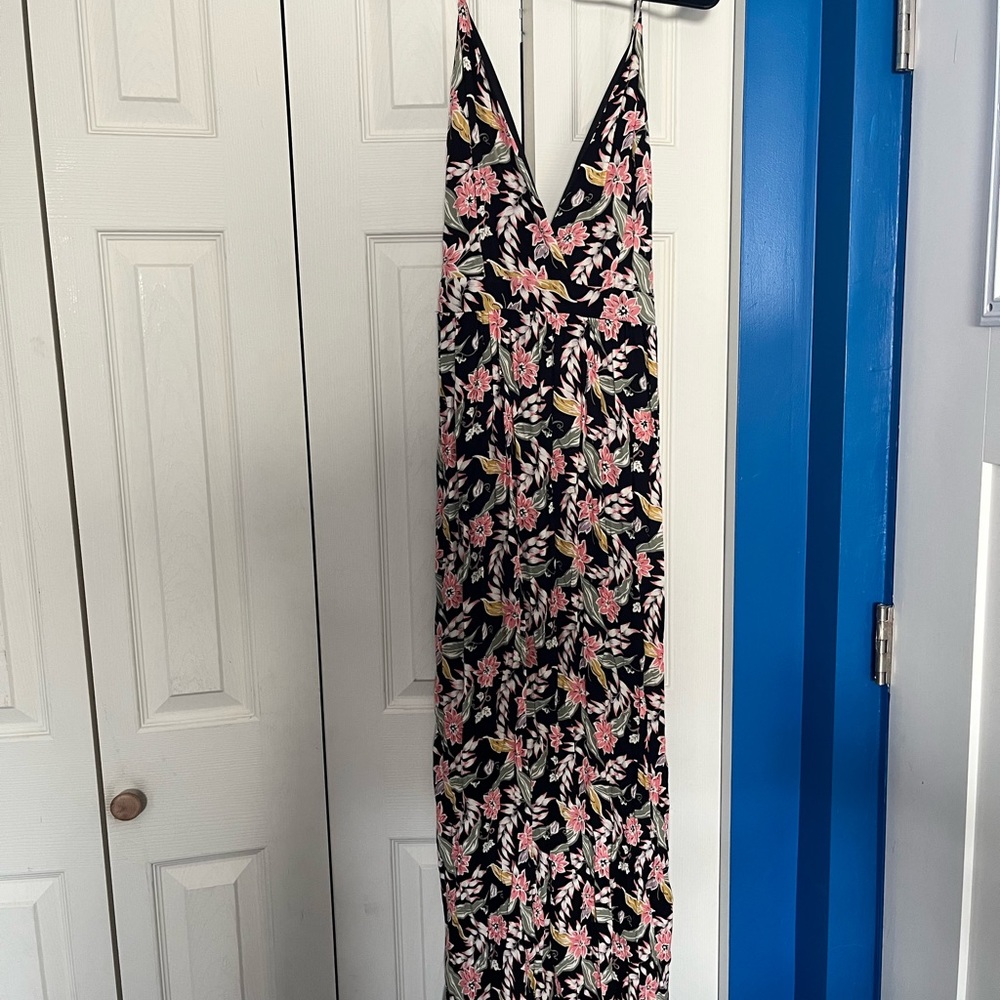 AFTER PARTY BY NASTY GAL STRAPPY MAXI DRESS WITH SIDE SLITS-FLORAL PRINT, LARGE